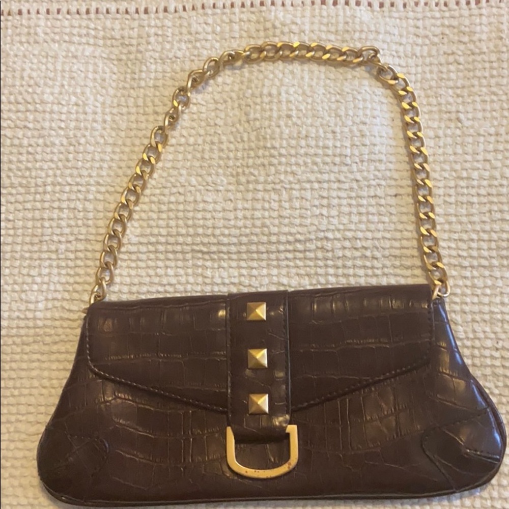 NY&Co Crocodile Embossed Burgundy Colored Clutch